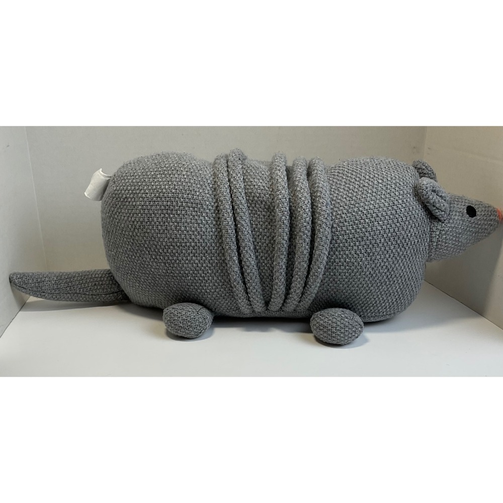 Christian Robinson Pillowfort Armadillo Figural Pillow Gray Knit Plush 24.5in